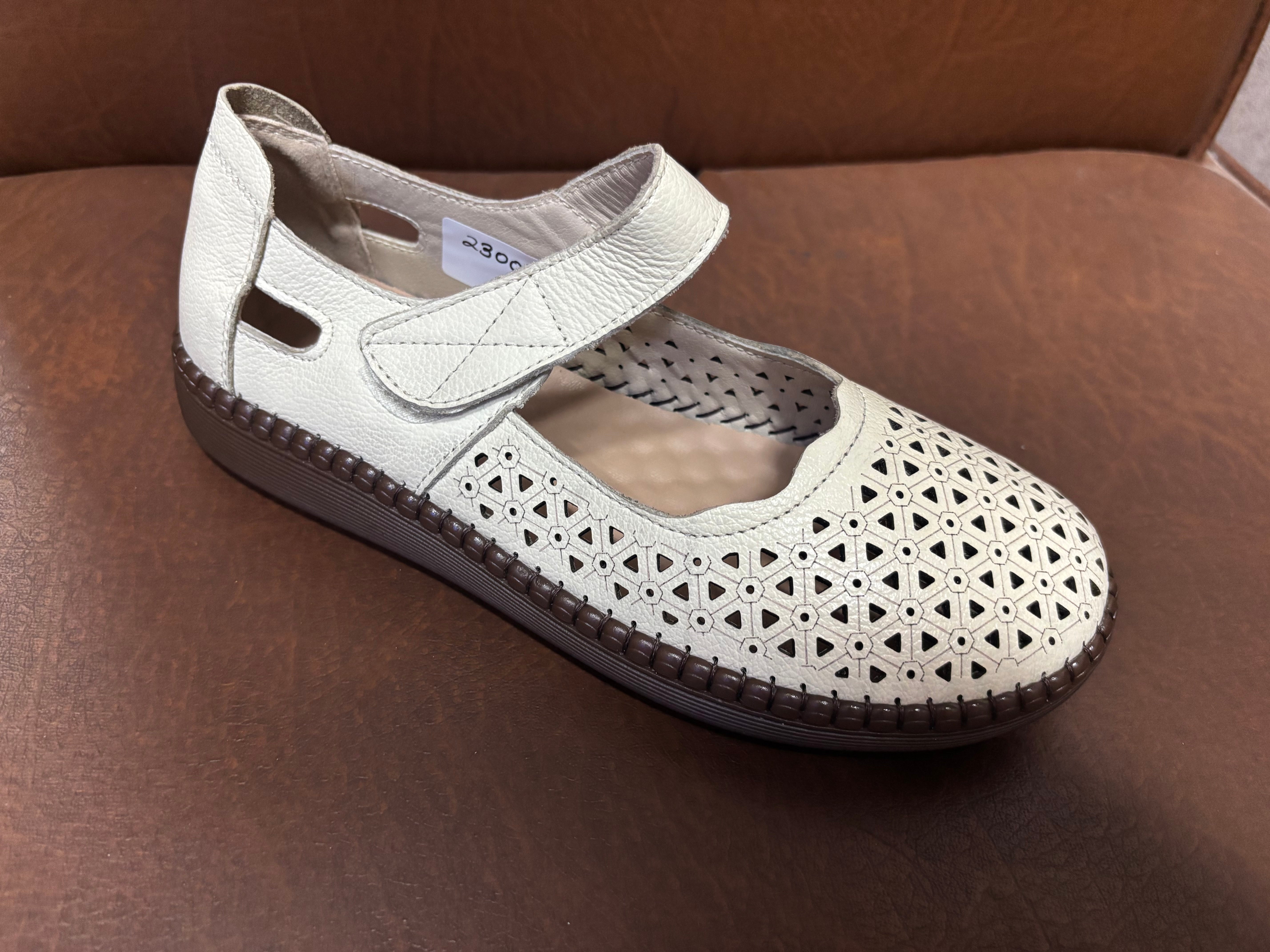 Melissa Leather Velcro Strap Perforated Cushioned Loafers