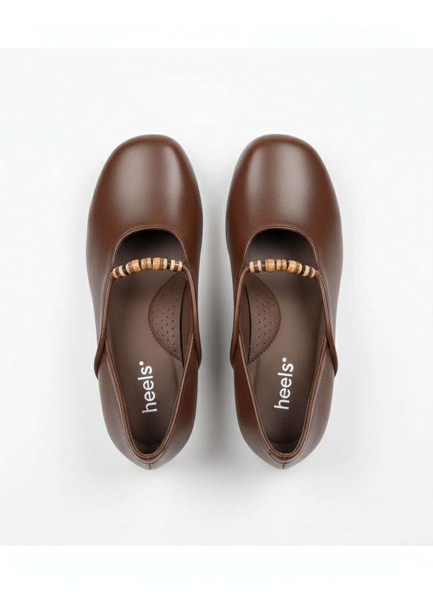 Rihanna Premium Leather Strap Mid Heel Loafers - The Heels India