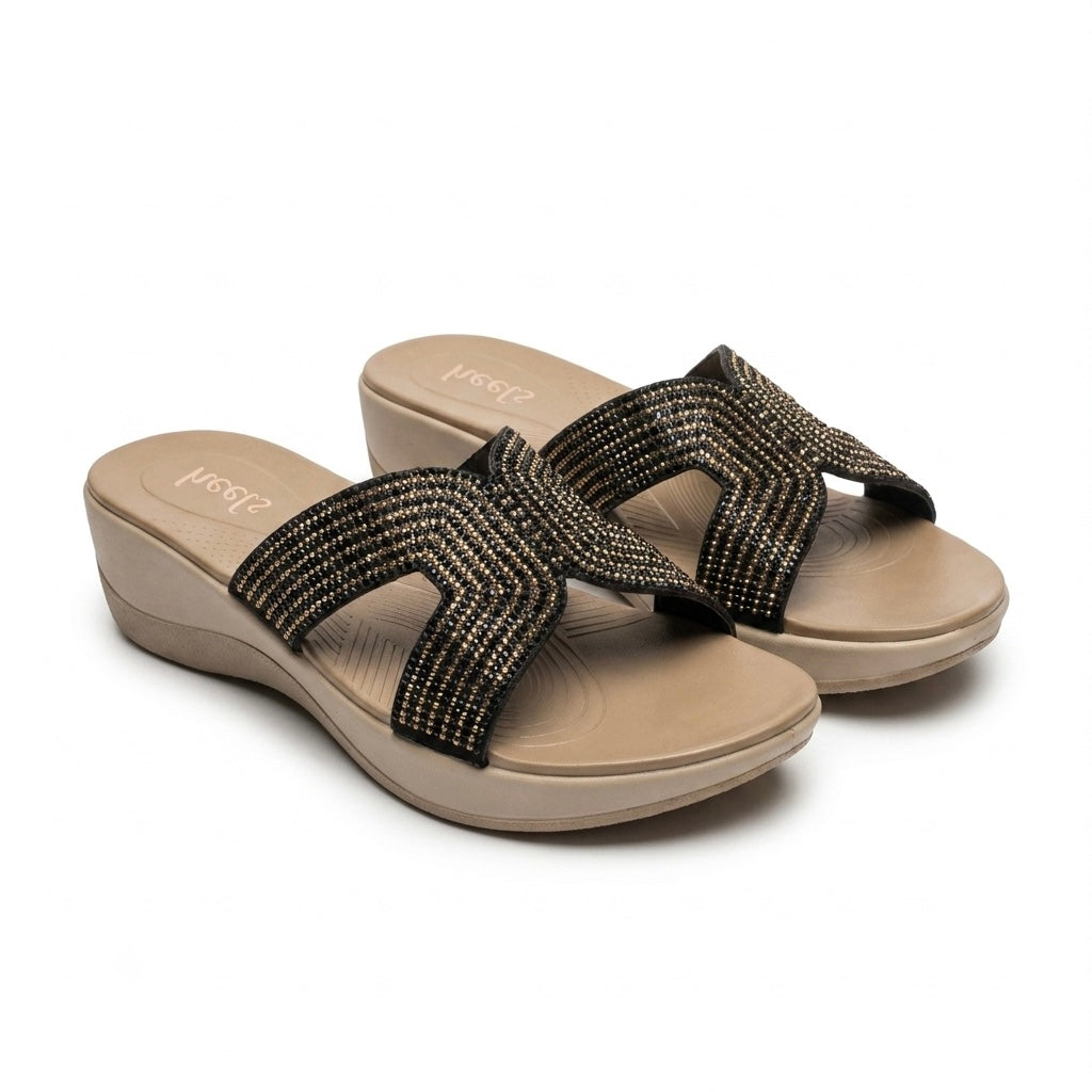 Dakota Cushioned Bling Slippers