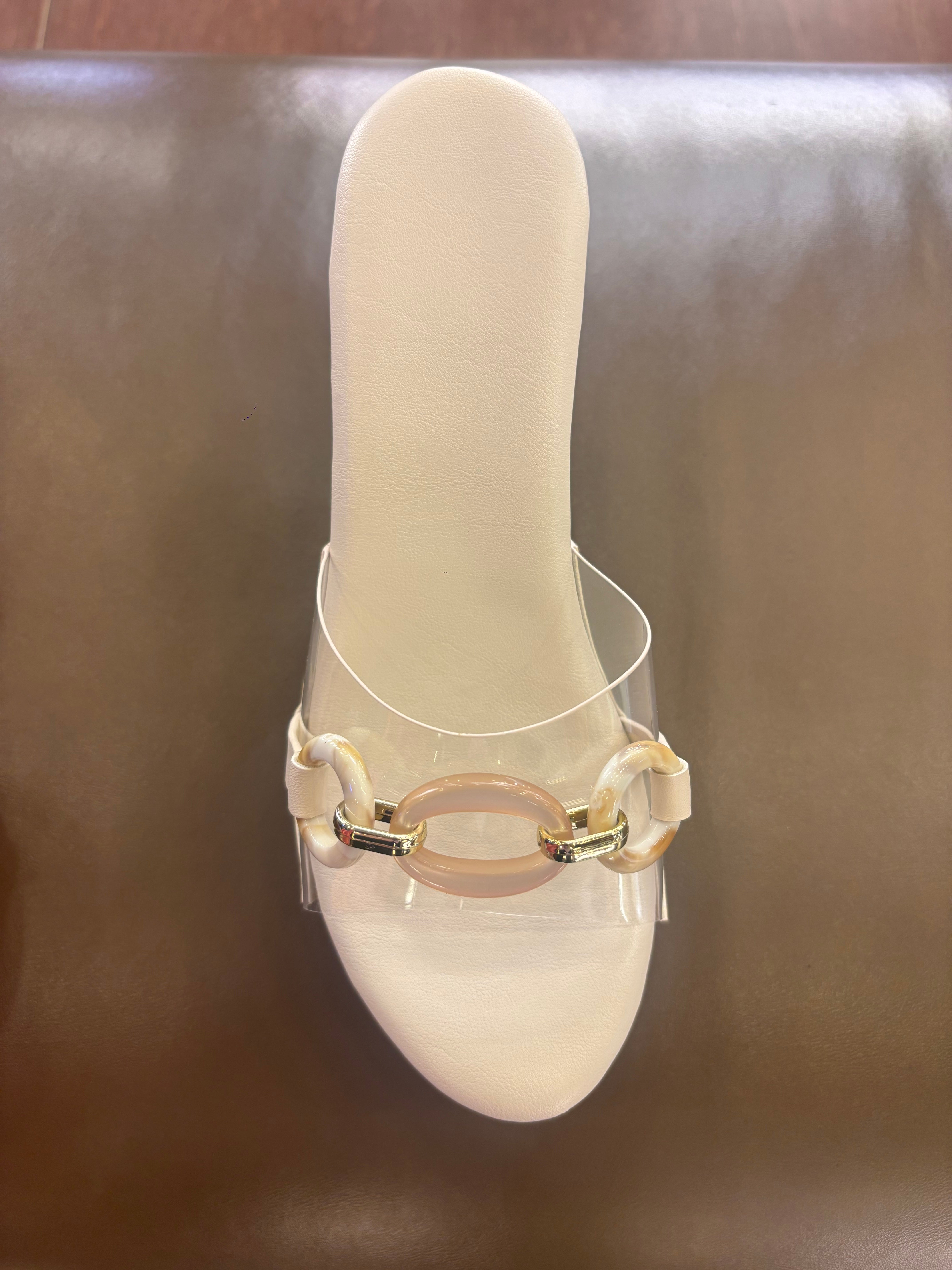 Ella Platform Transparent Peep Toe Block Heels