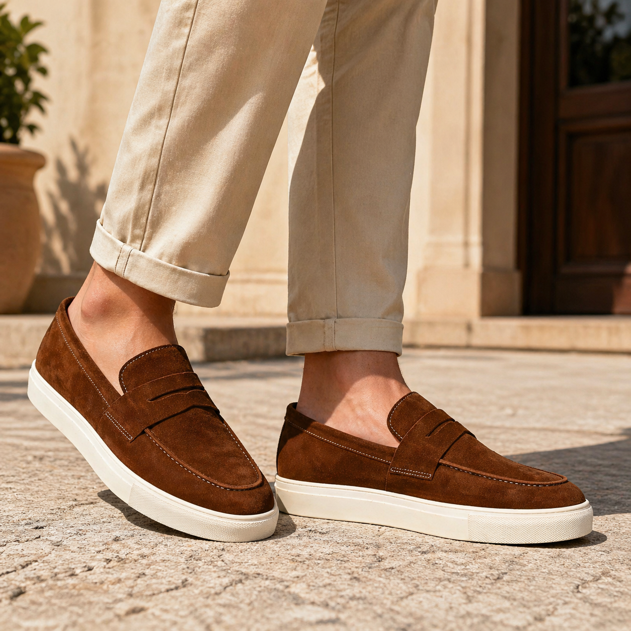 Fabrizio Suede Leather Slipons - The Heels India
