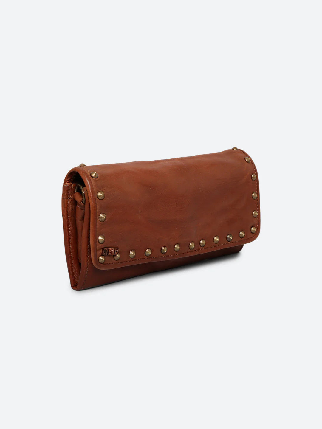 Olivia : Genuine Cognac Leather Mini Crossbody Bag