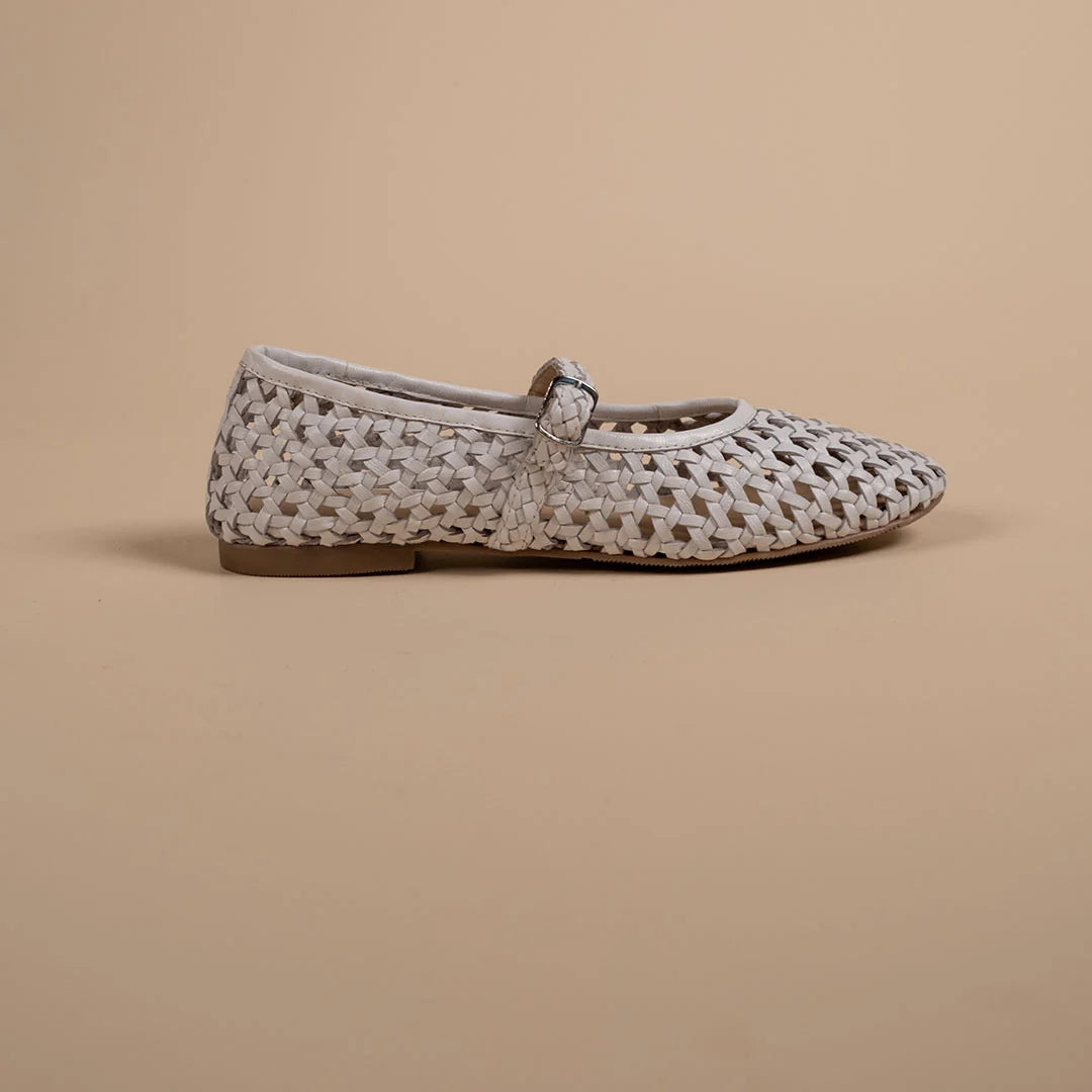 GLINT Premium Leather Mesh Flat Ballerinas