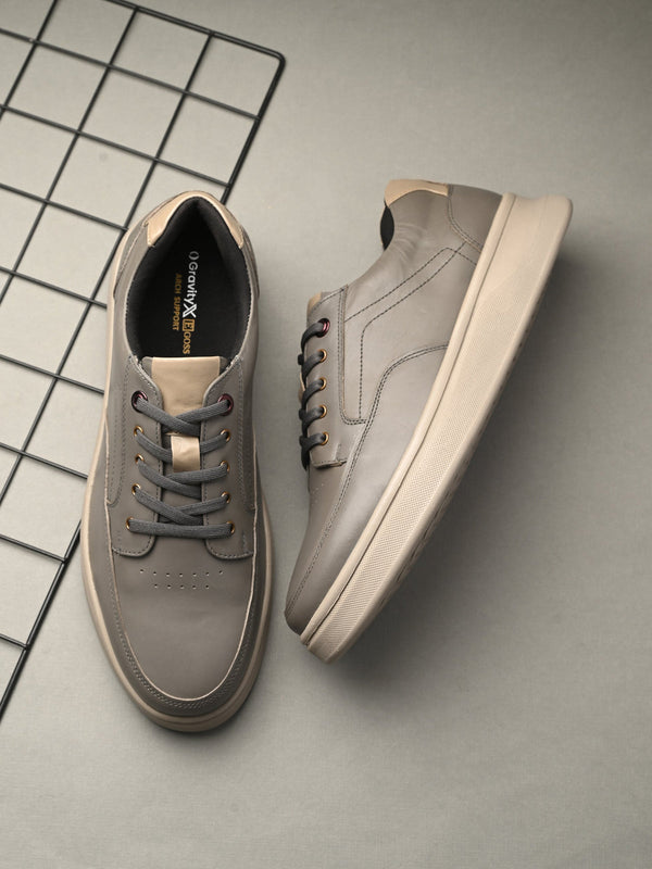 Zero Gravity 2.0 Mateo Grey Leather Lace-up Sneakers