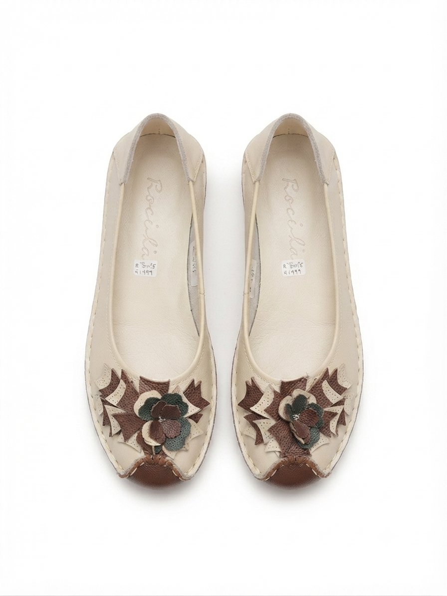 Flora 5.0 Premium Leather Cushioned Ballerinas