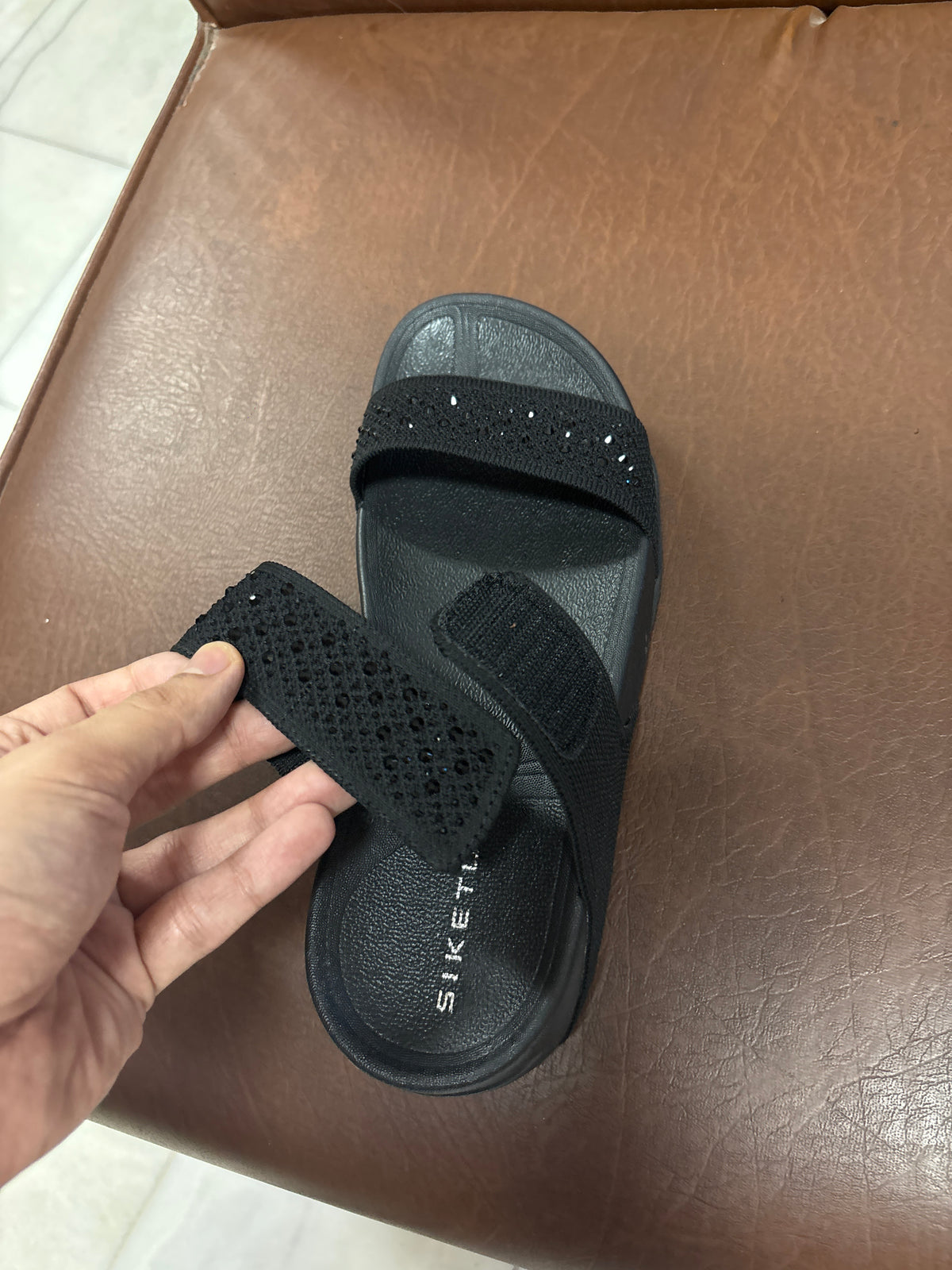 Sienna Cushioned Velcro Double Strap Sliders - The Heels India