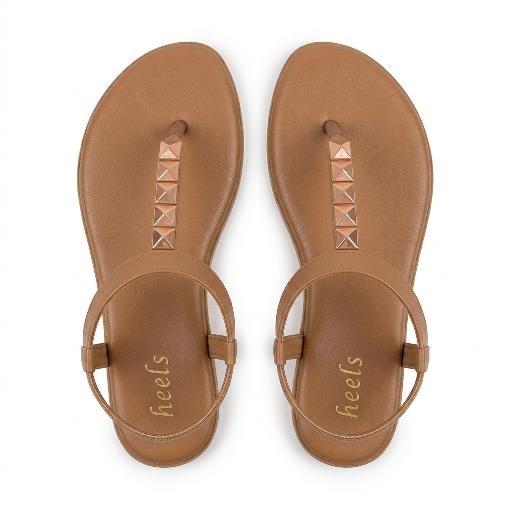Celine Buckled Comfort Back Elastic Flat Sandals