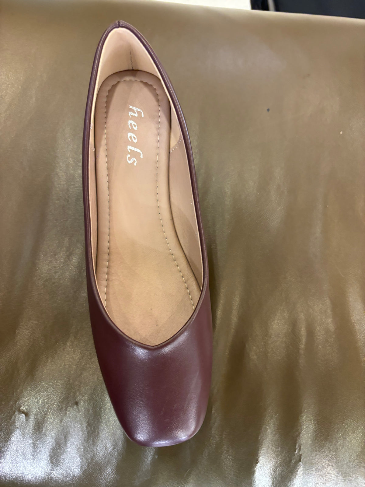 Chloe 2.0 Plain Mid Heel Ballerinas in Brown - The Heels India
