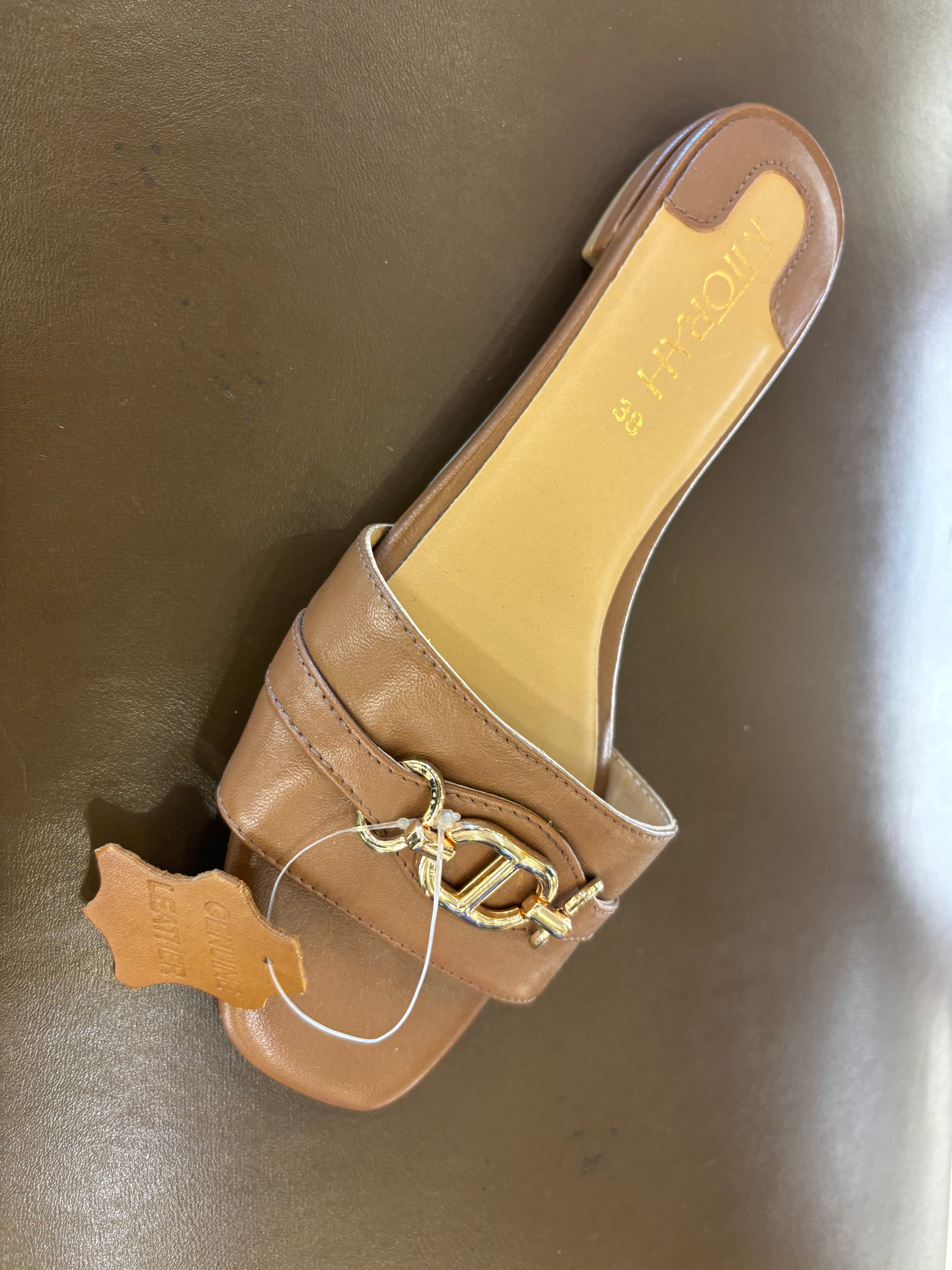Sloane Premium Leather Cushioned Summer Sliders