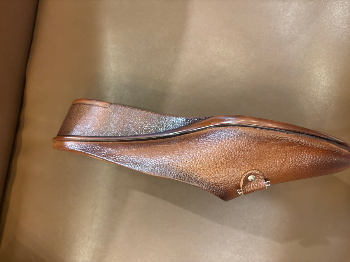 Cherie Buckled 2.0 Leather Back Open Wedge Heel Mules