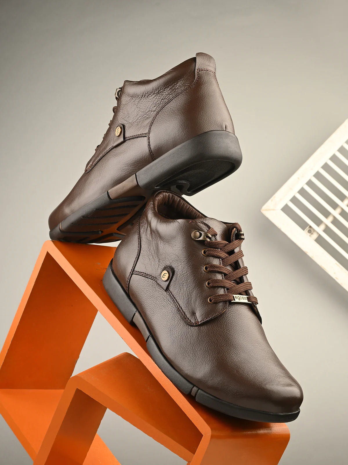 Leonard Leather Rugged Ankle Lace Boots