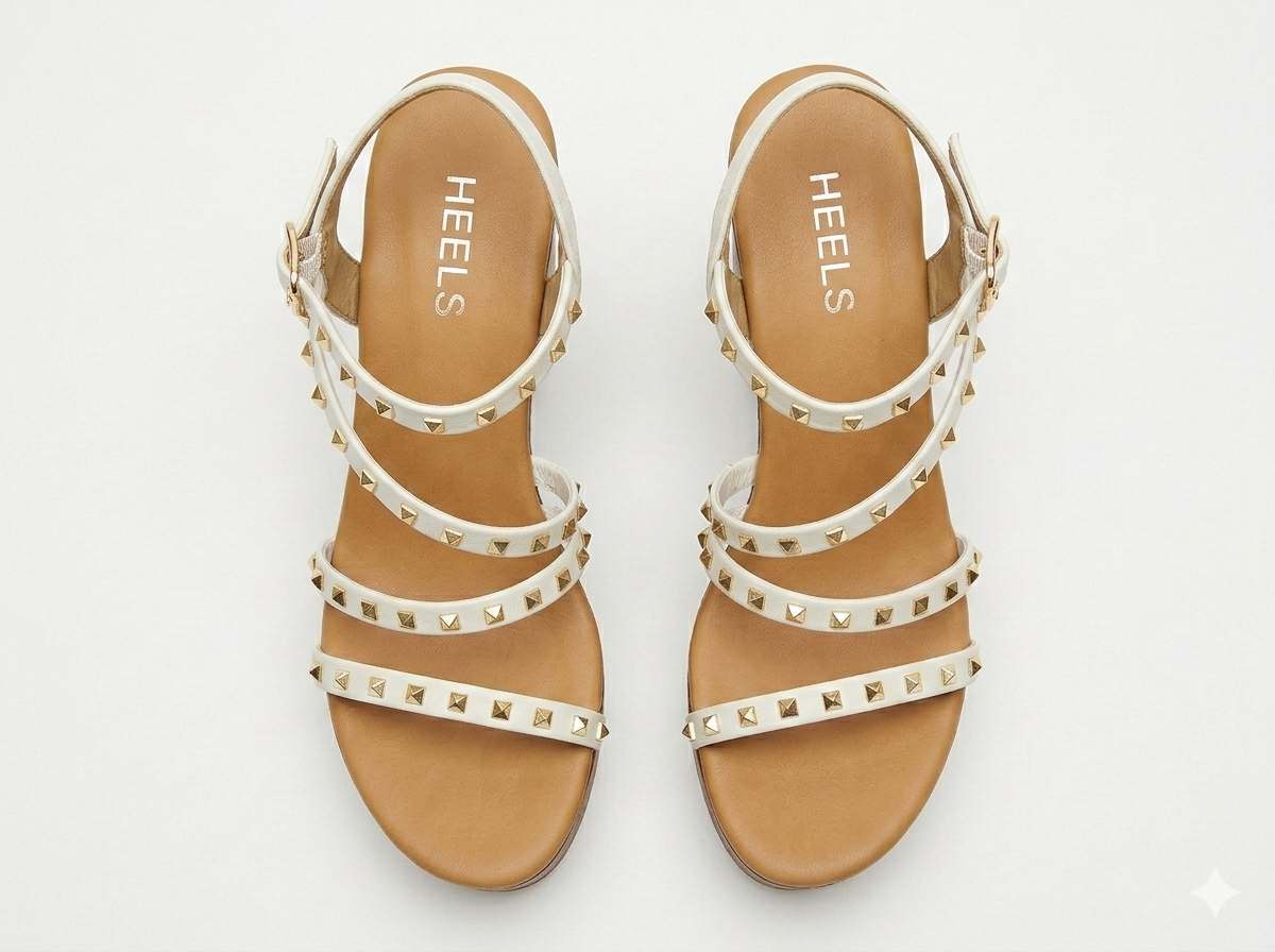 Brigette Studded Summer Platform Block Heel Sandals
