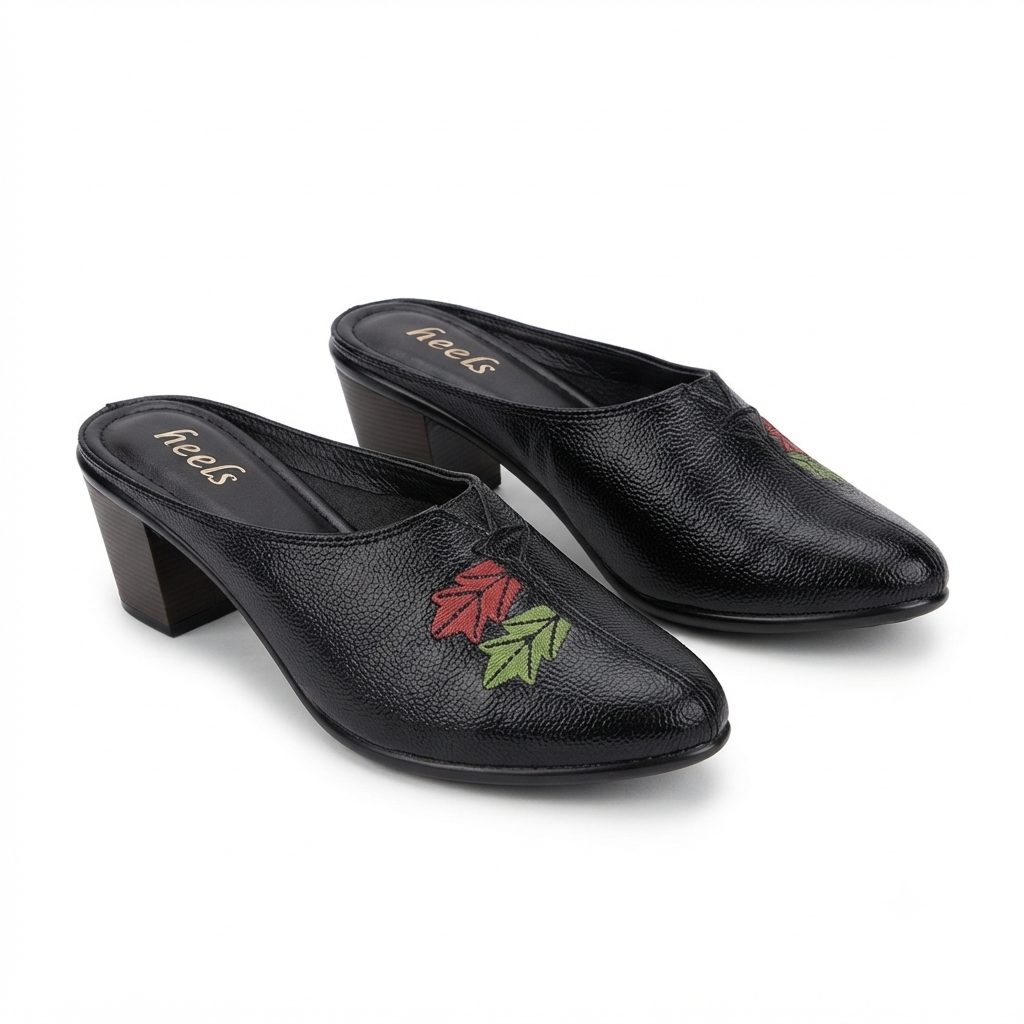 Autumn 2.0 Leather Back Open Block Heel Mules
