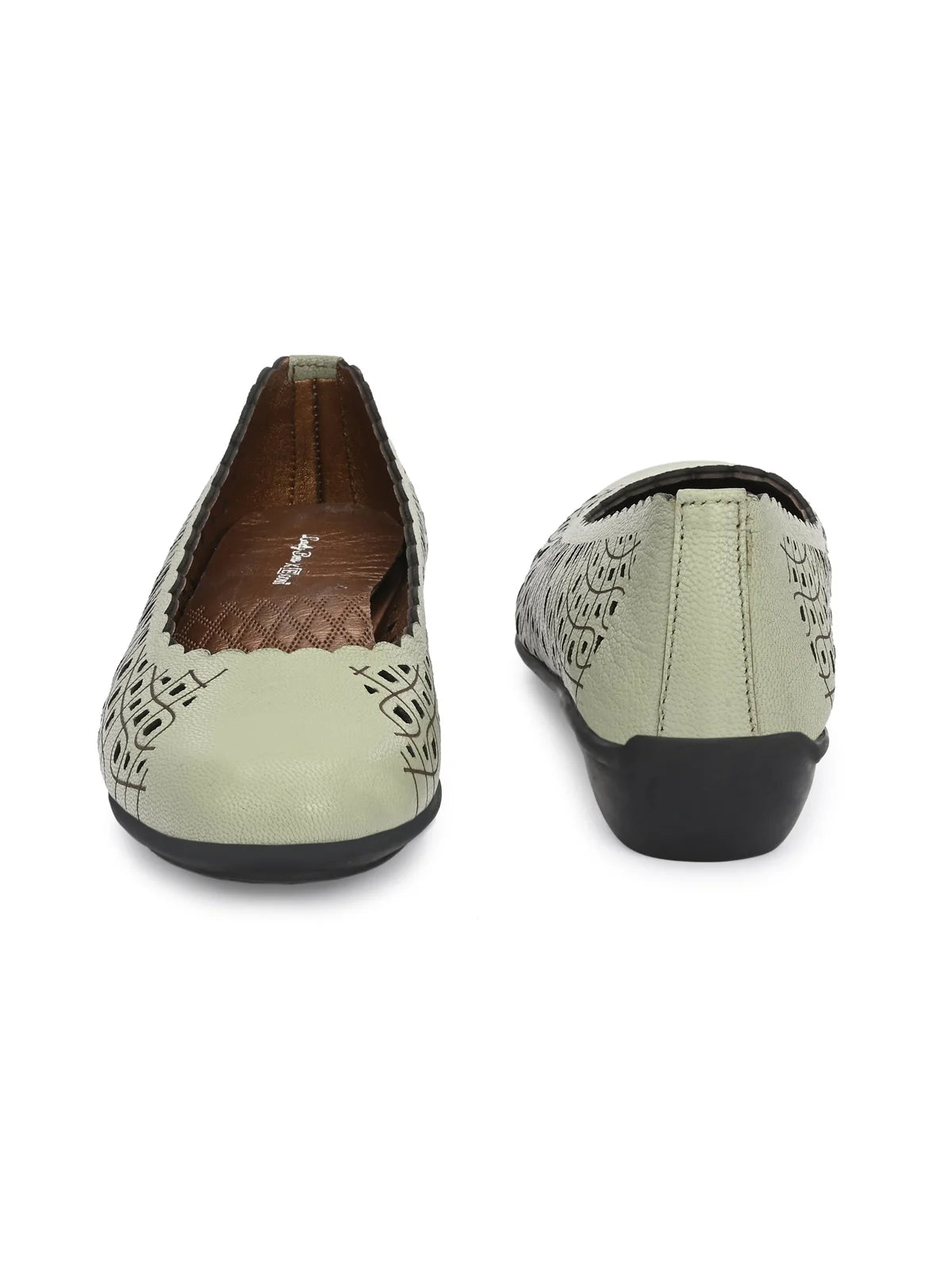 Keisha Perforated Cushioned Leather Ballerinas