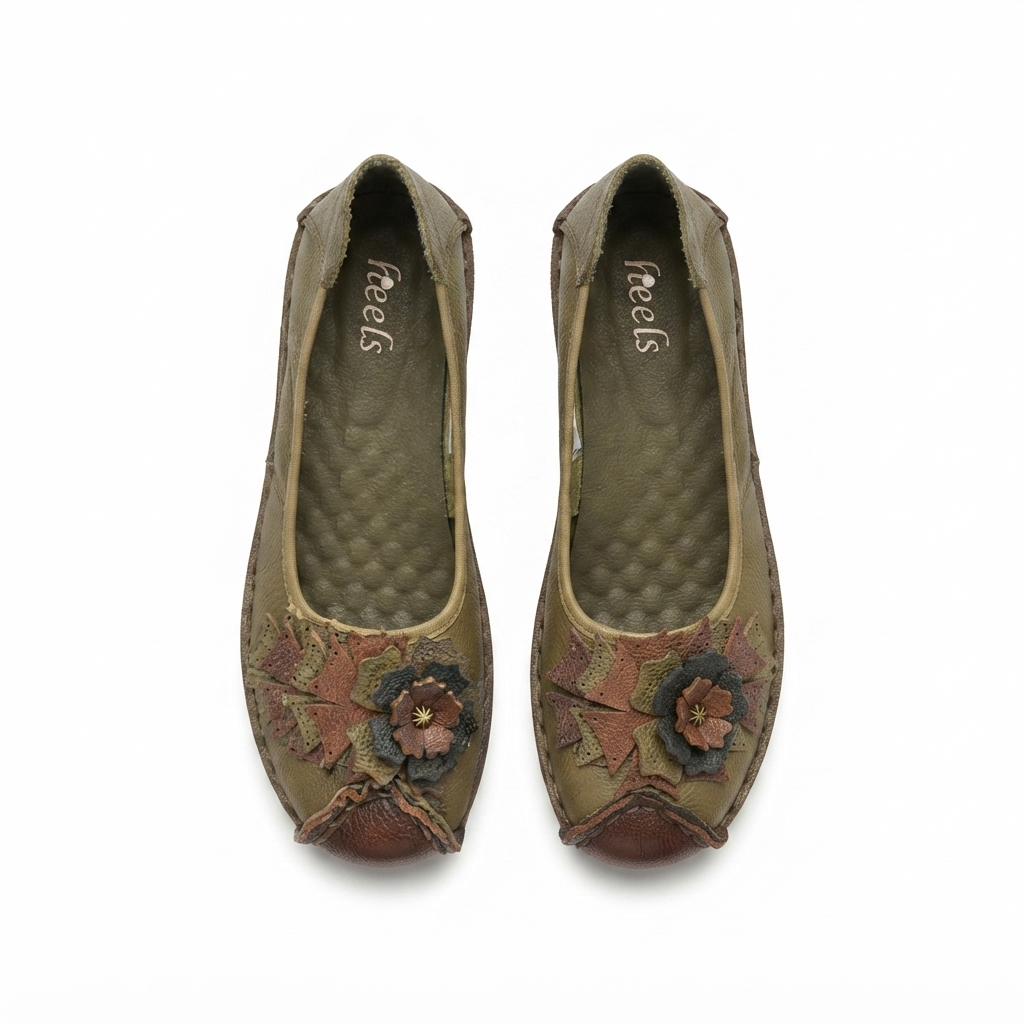 Flora 5.0 Premium Leather Cushioned Ballerinas