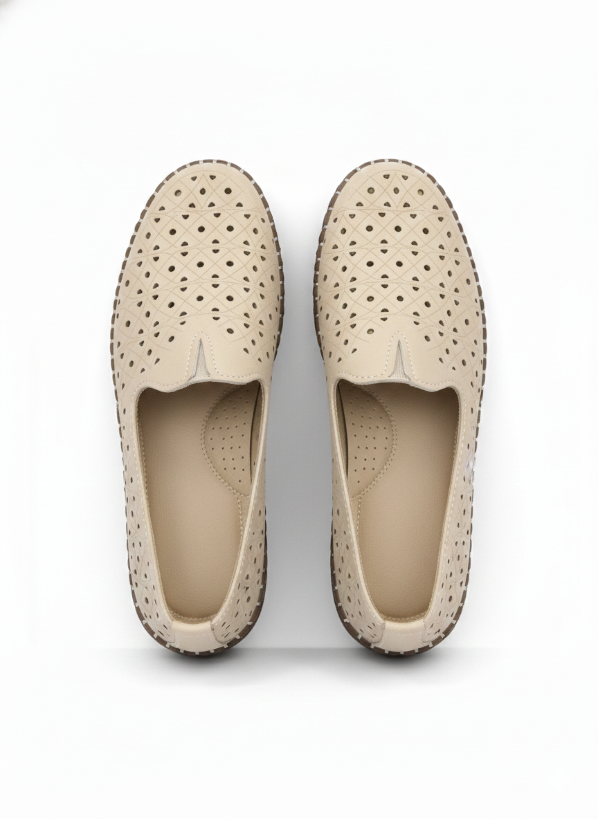 Emily Perforated Cushioned Loafers - The Heels India