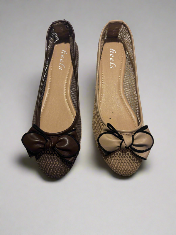 Noelle Mesh Bow Ballerinas