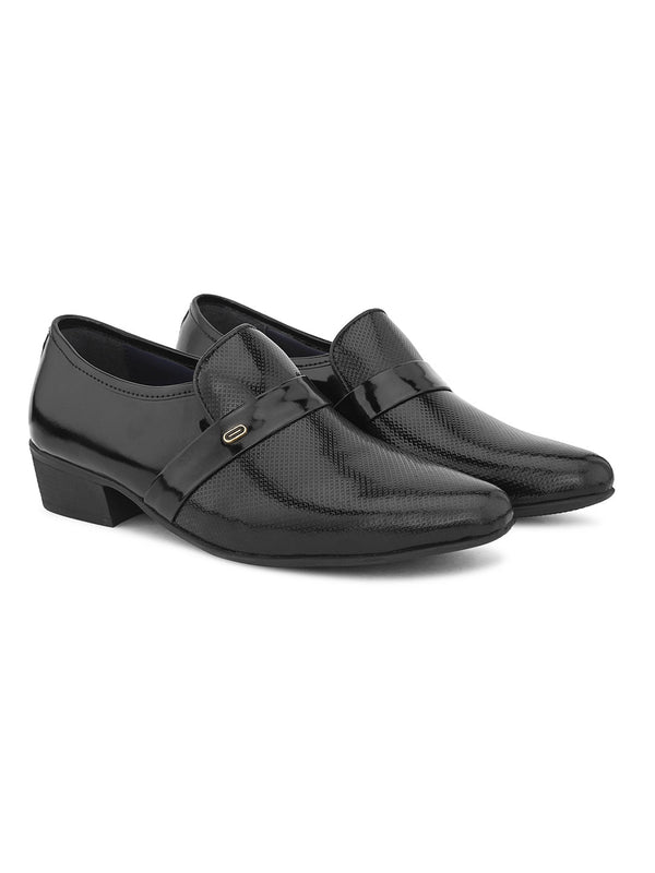 Jacob Cuban Heel Patent Black Mocassins