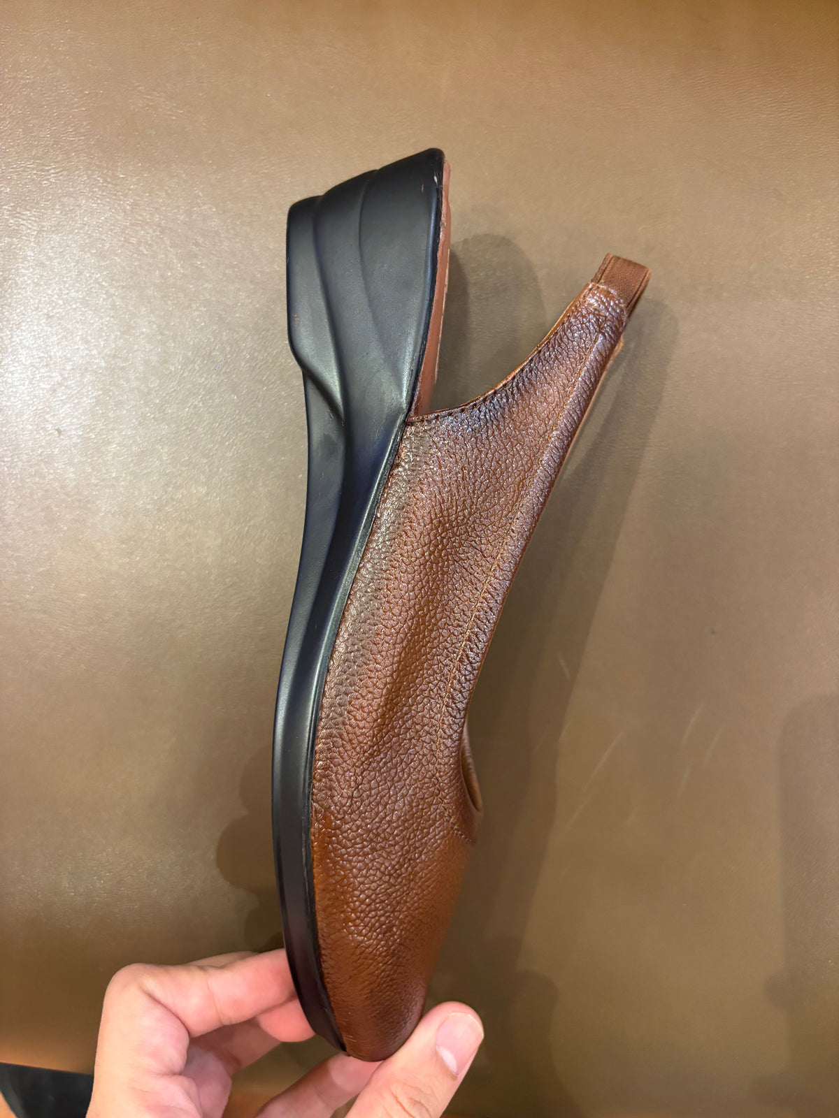 Marcia Leather Slingback Wedge Ballerinas