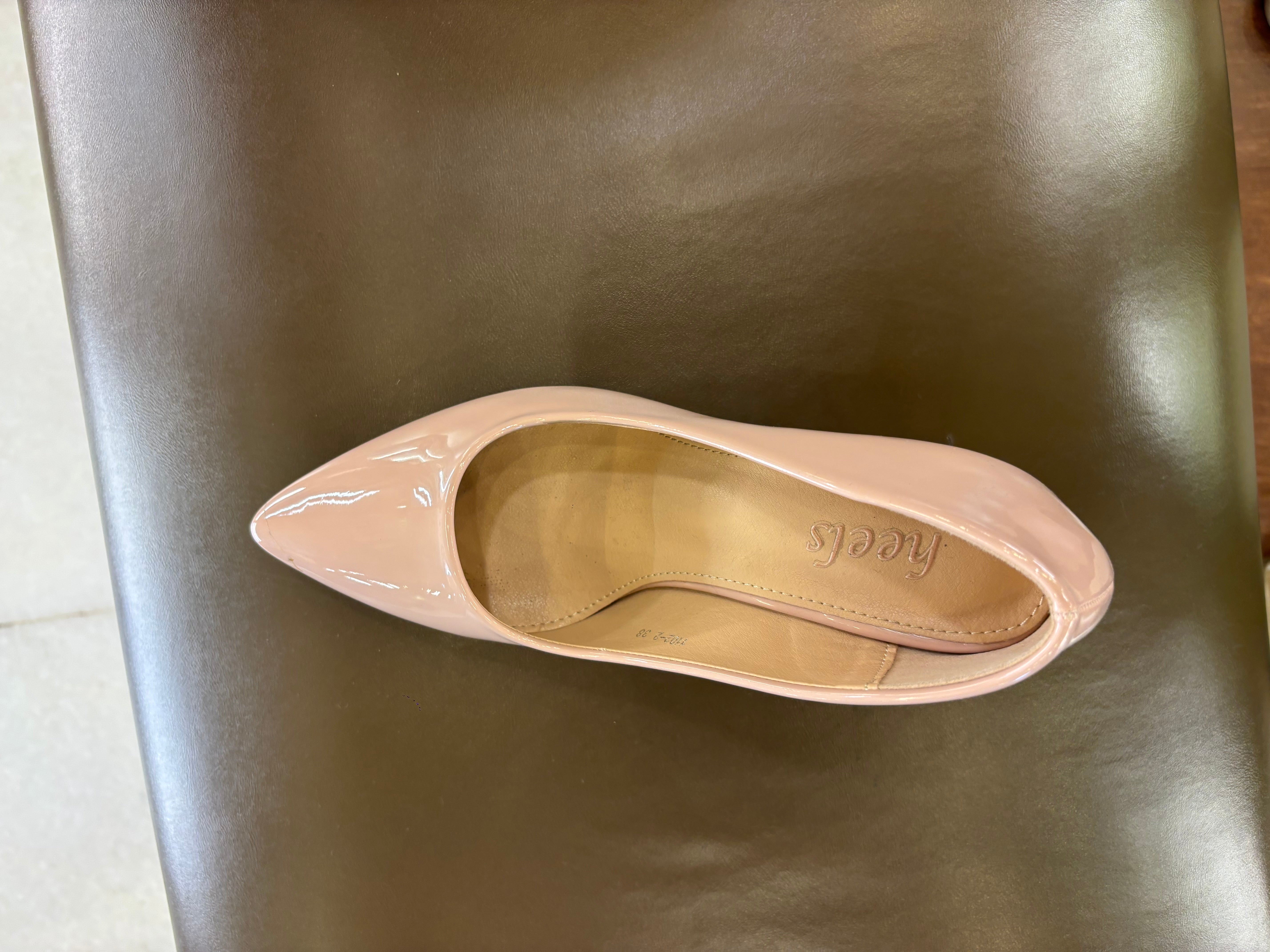 Nuvina Patent Block Heel Stilettoes