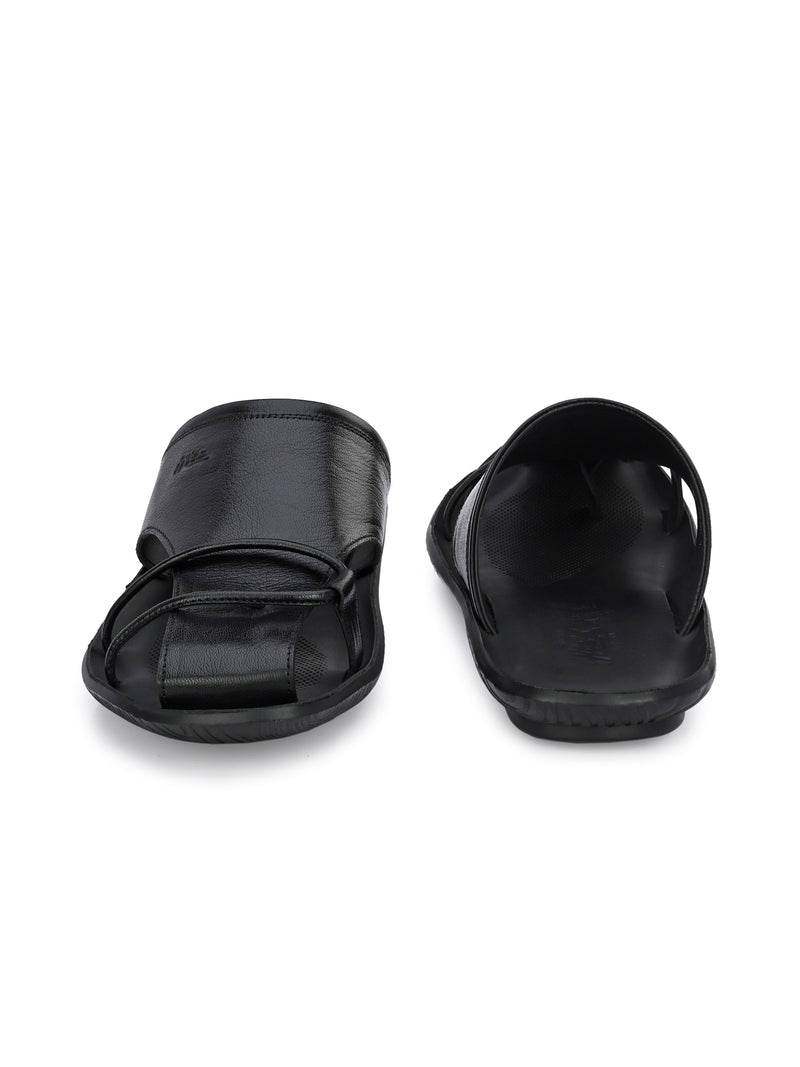 Bravur Black Leather Sliders HT