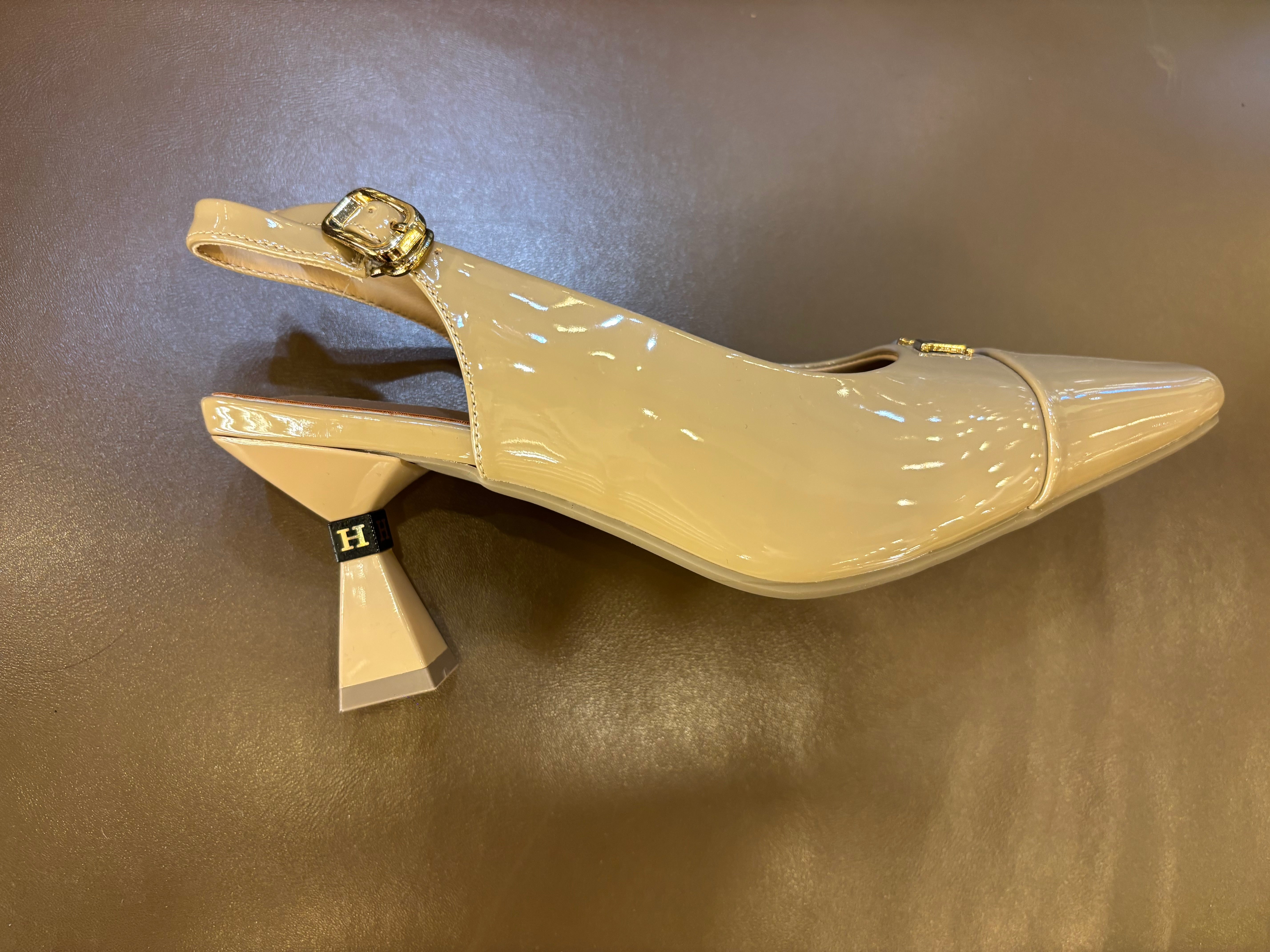 Julie Patent Sling Back Kitten Heels