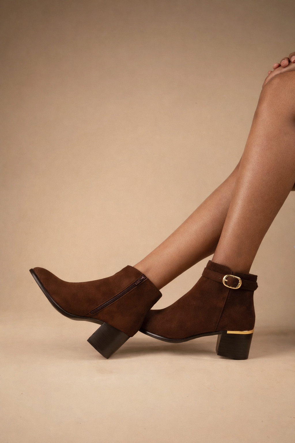 Amber Premium Suede Ankle Zip Winter Boots