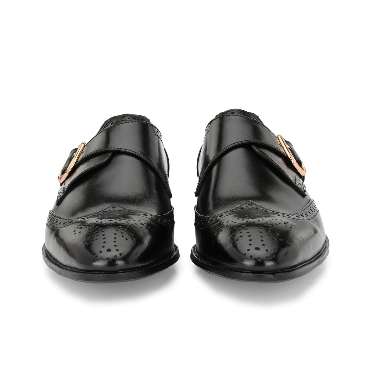 Franko Leather Semi Brogue Monks