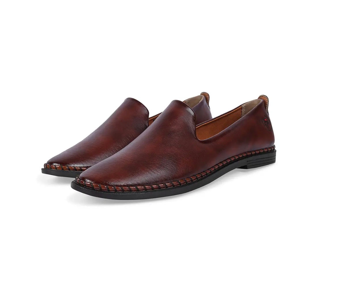 Barela Cushioned Ethnic Vegan Loafers