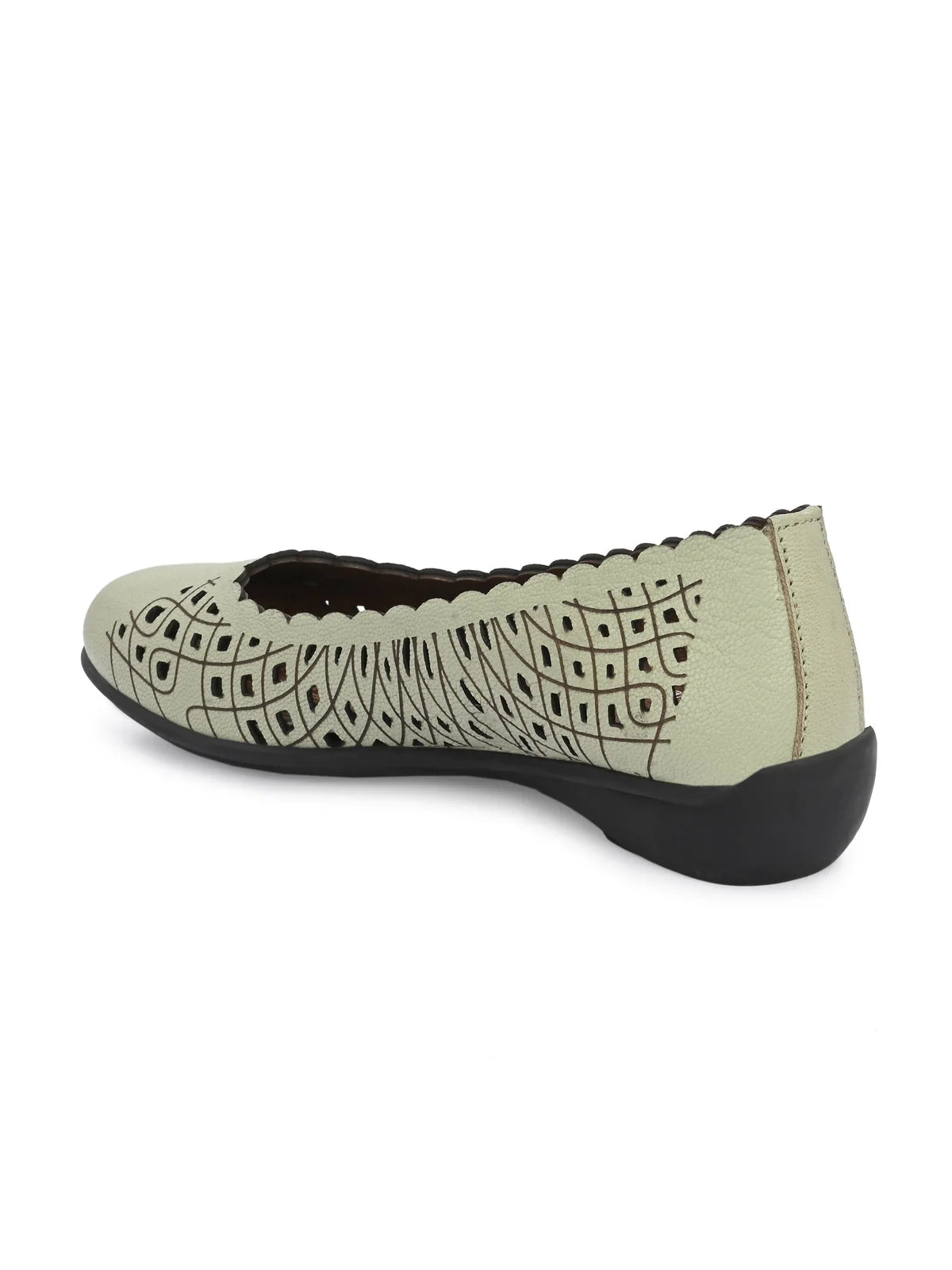 Keisha Perforated Cushioned Leather Ballerinas