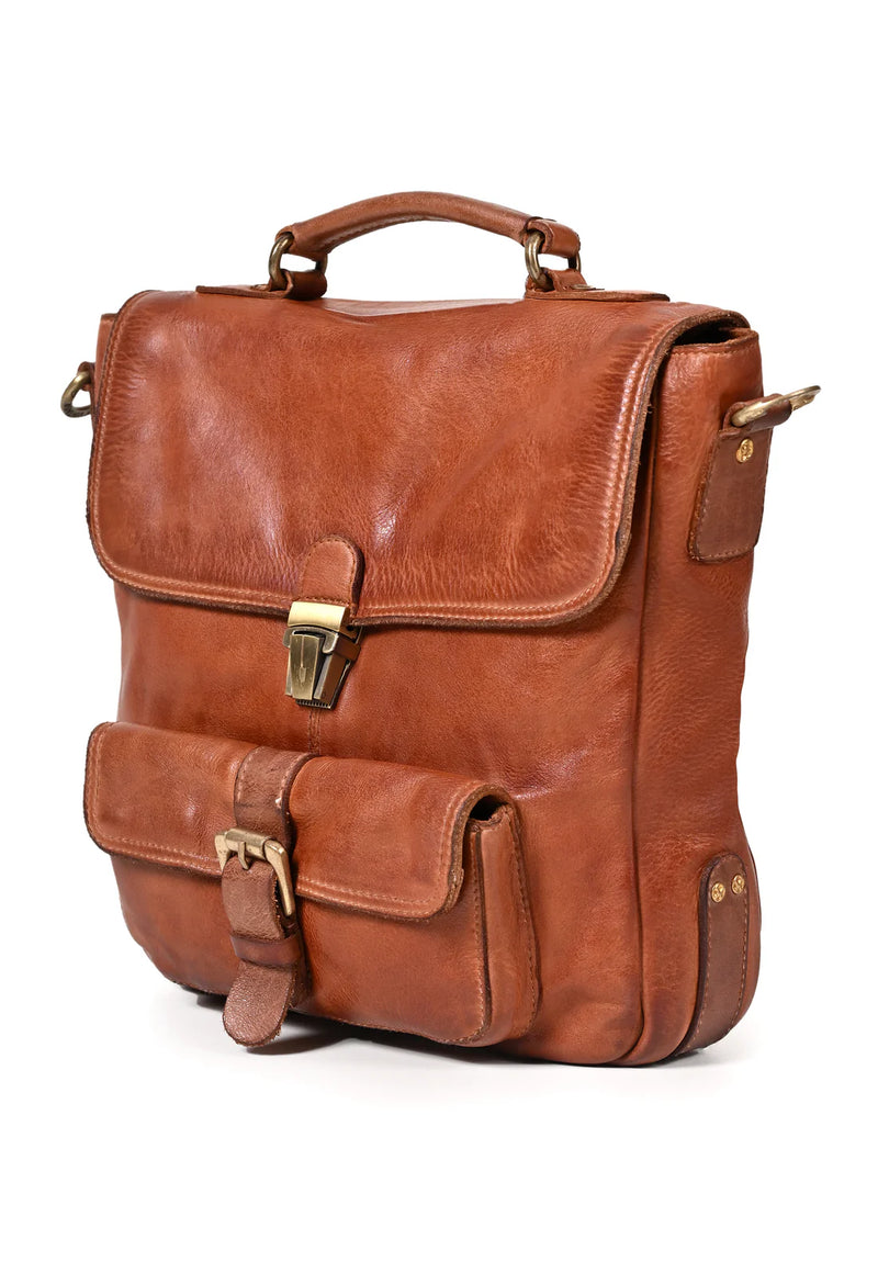 Nathan : Real Leather Tan Crossbody Bag