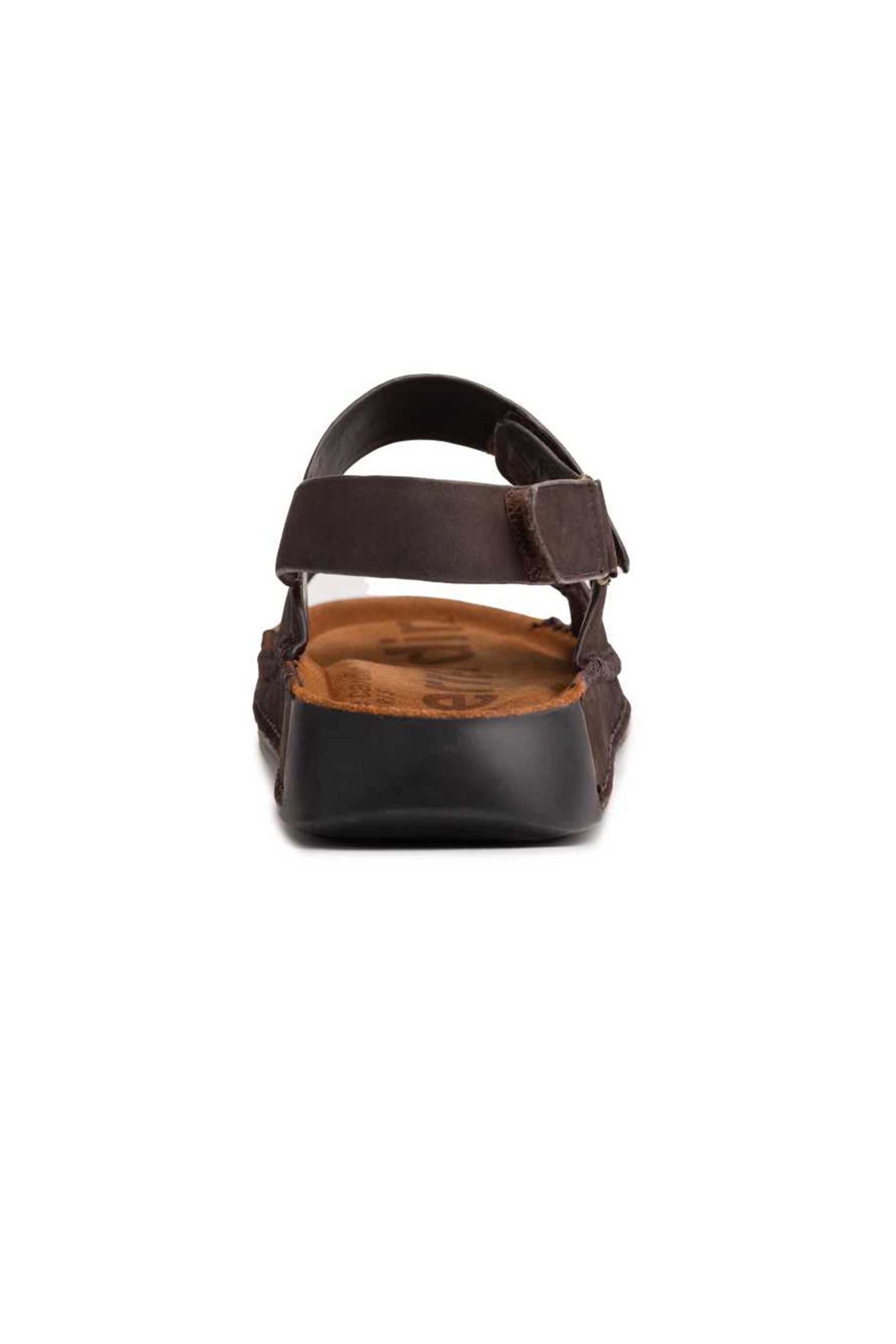 Double Strap Coffee Leather Sandals - The Heels India
