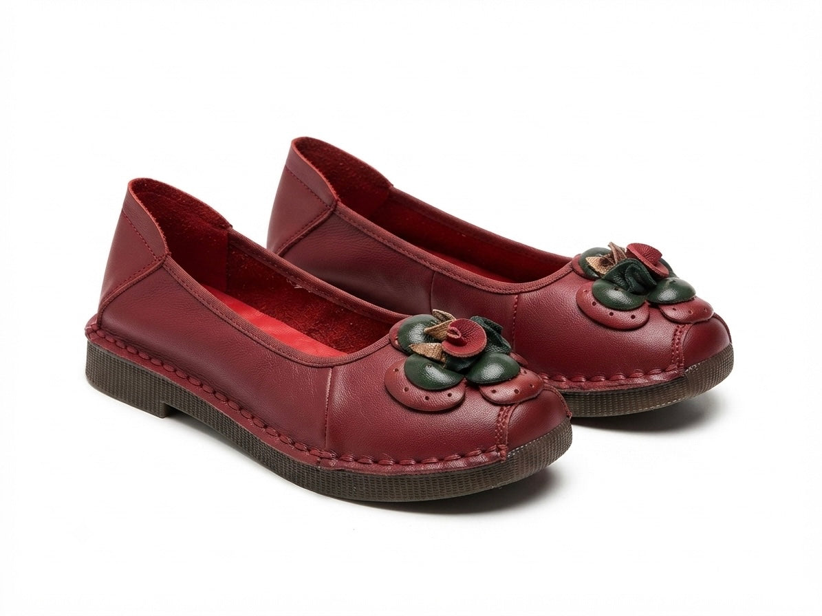 Flora 3.0 Premium Leather Cushioned Ballerinas