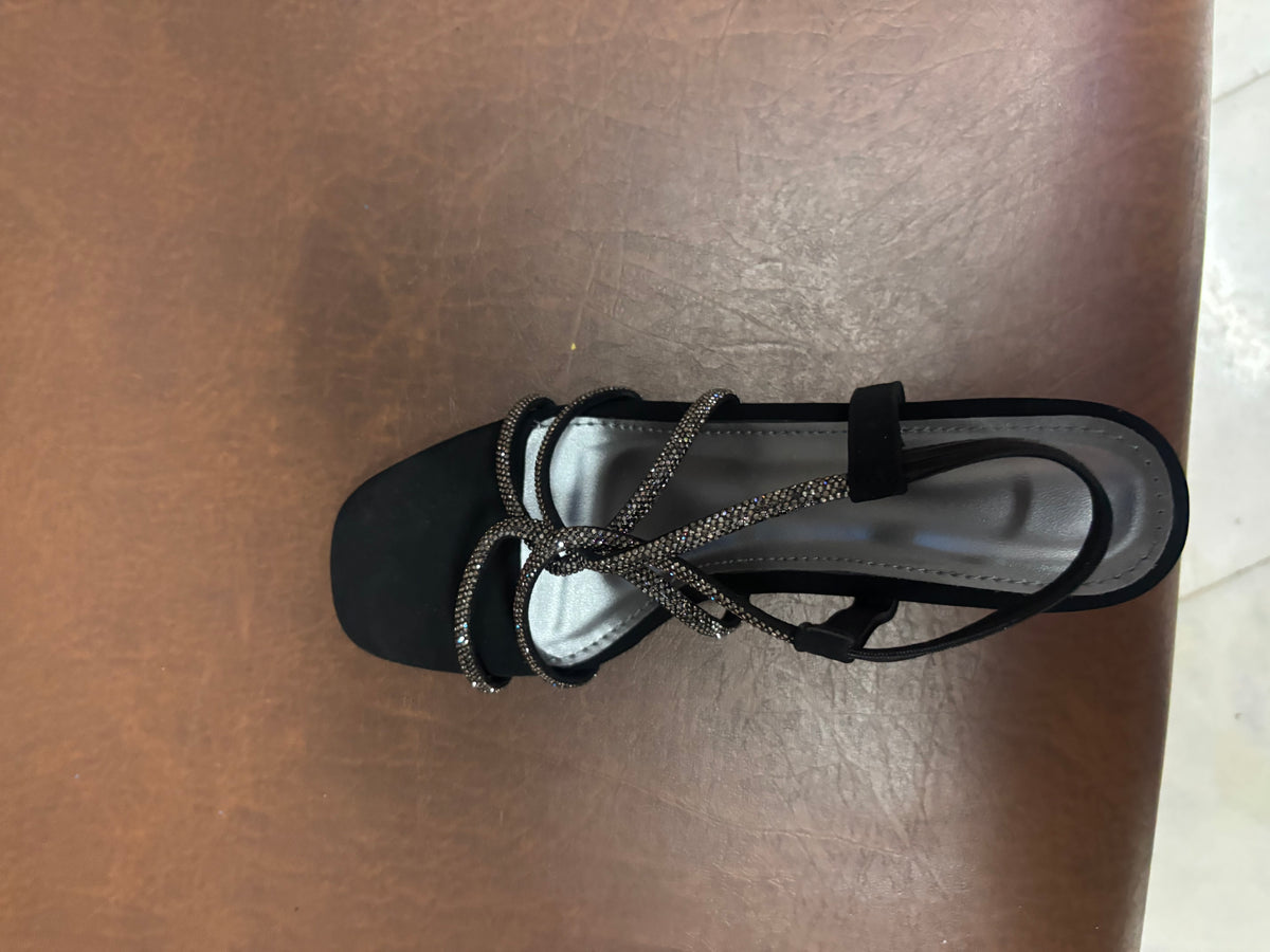 Felicia Bling Strap Kitten Heel Sandals