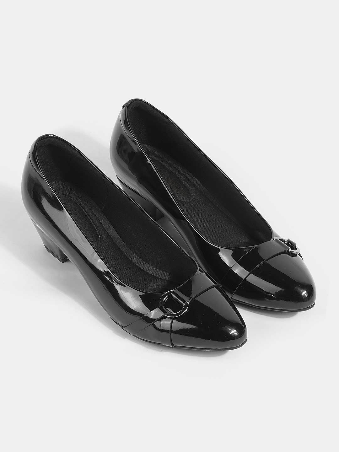 Dorema Patent Block Ballerinas