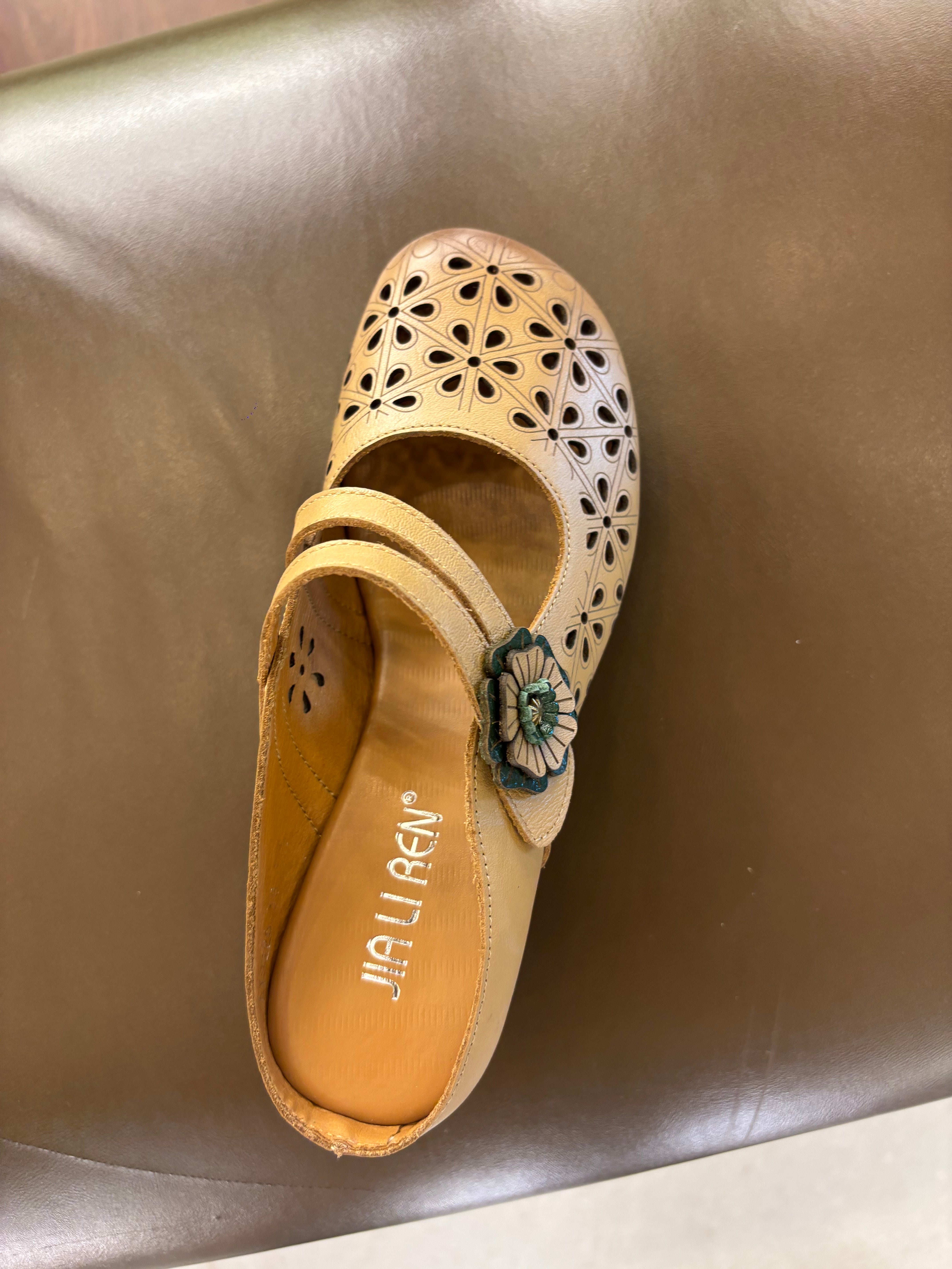 Marcia Premium Leather Perforated Slip On Mules