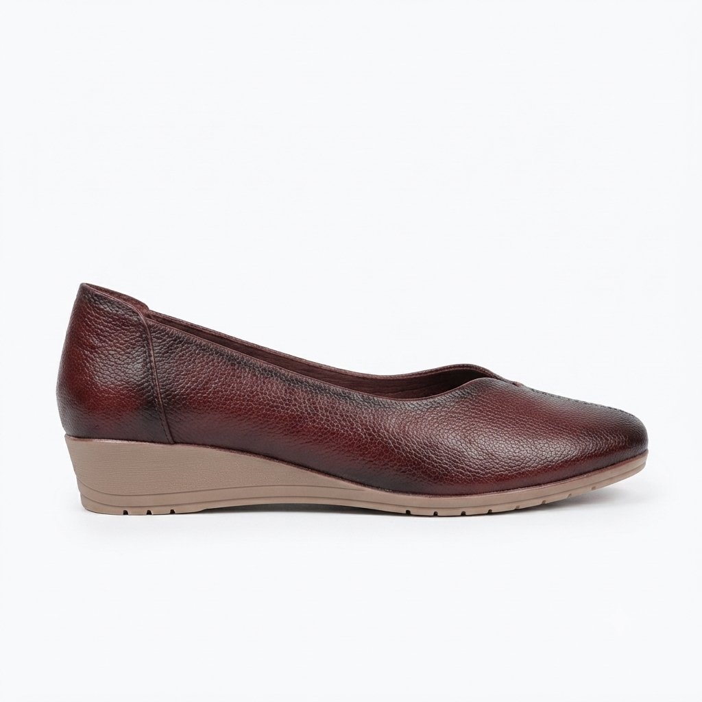 Kylie Leather Everyday Wedge Ballerinas