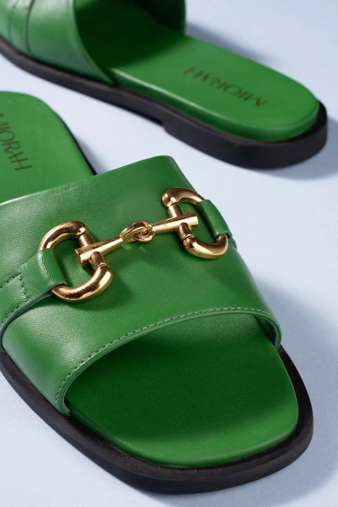 FLUTTER Premium Leather Neon Summer Sliders