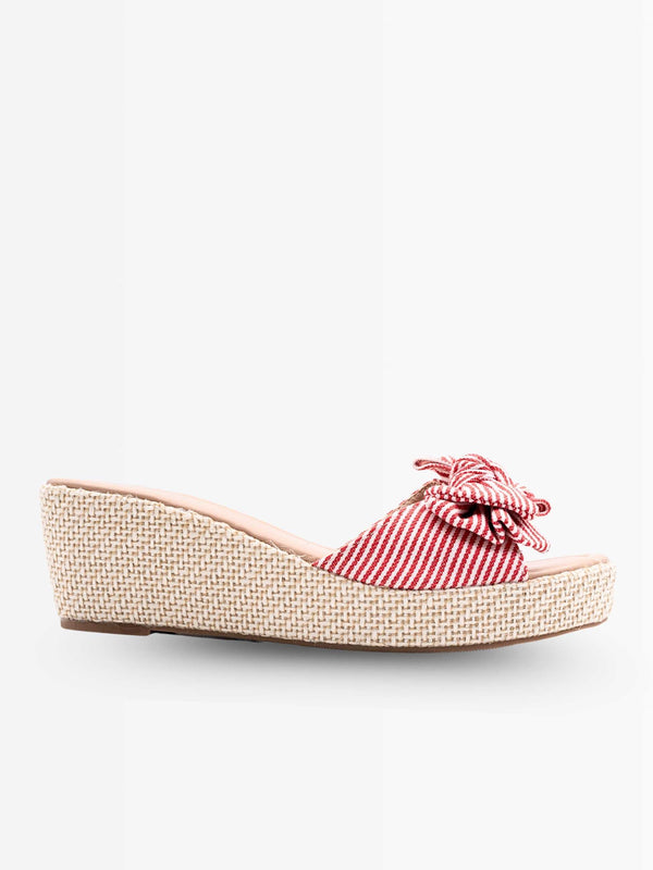 Emma Knot Bow Wedge Heels