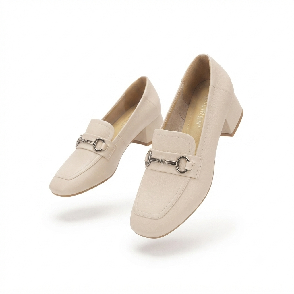 Melissa Premium Leather Block Heel Loafers