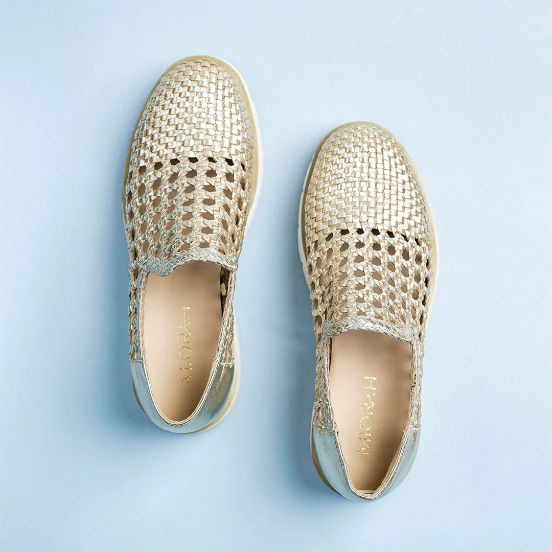 Quinn Premium Leather Weaving Slip On Sneakers