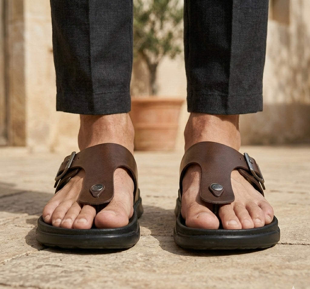 Piquè Leather Cushion Slippers - The Heels India