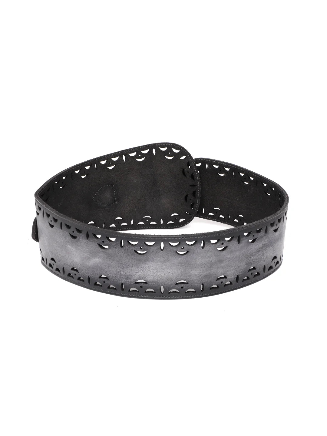 Washed Black Womens Genuine Leather Belt