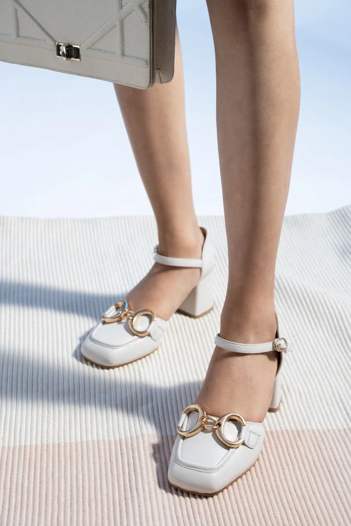 EMPRESS Premium Leather Ankle Strap Block Heels - The Heels India