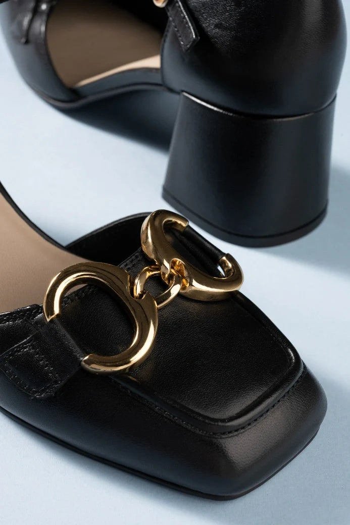 EMPRESS Premium Leather Ankle Strap Block Heels - The Heels India