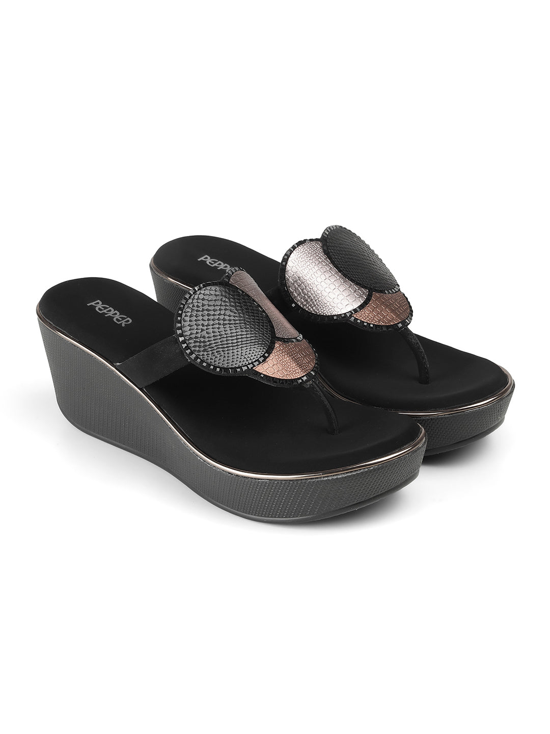 Joaquim Cushioned Bling Wedge Platform Heels - The Heels India