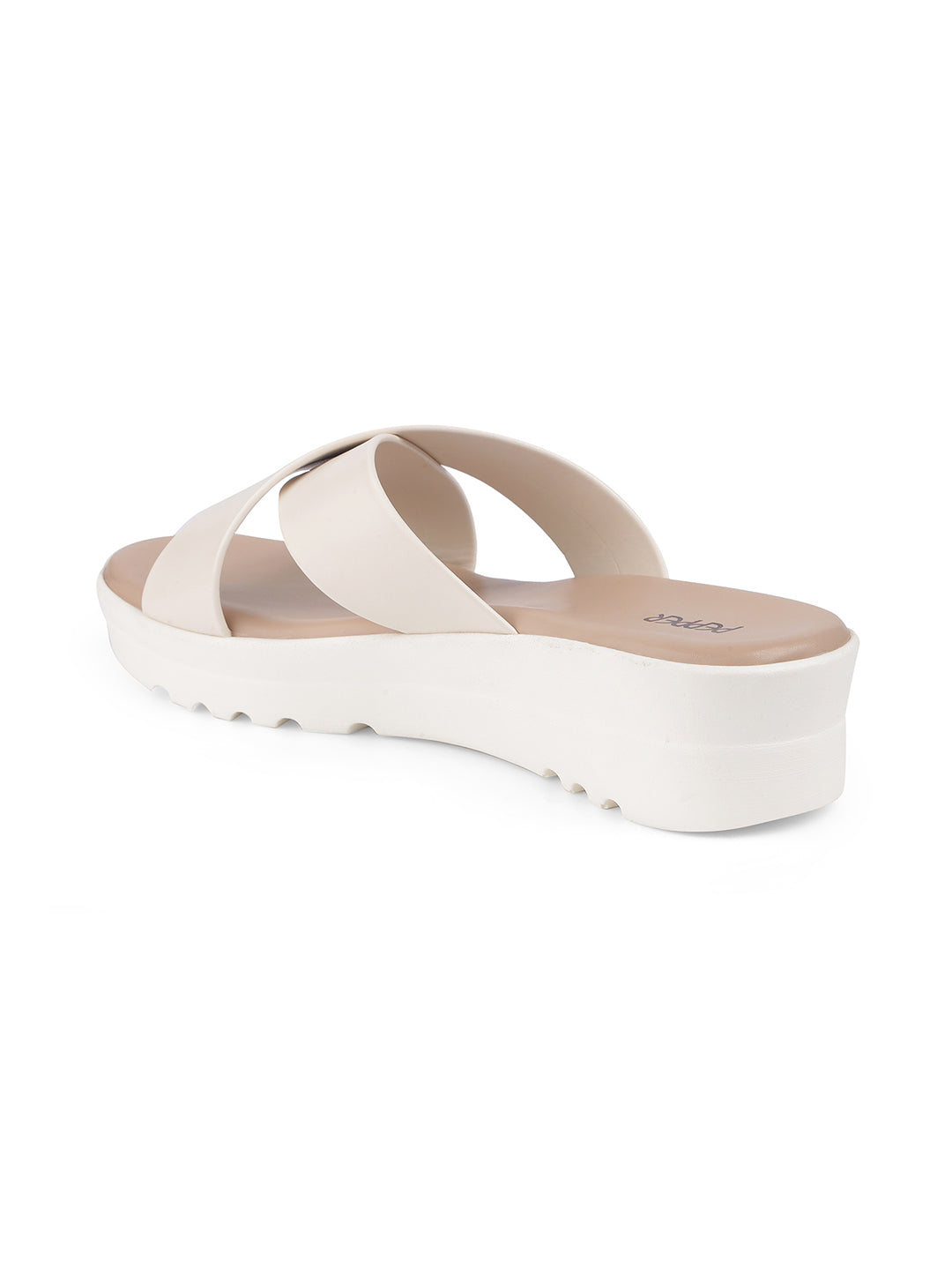 Opera Cushioned Wedge Heel Cross Sliders - The Heels India