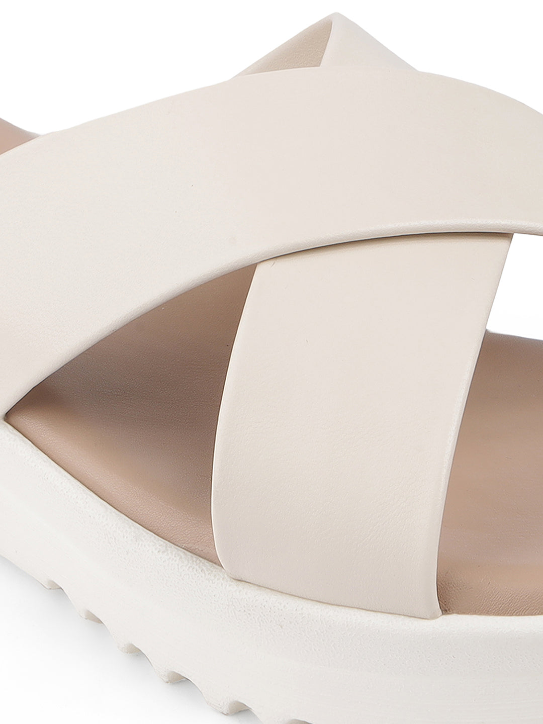 Opera Cushioned Wedge Heel Cross Sliders - The Heels India