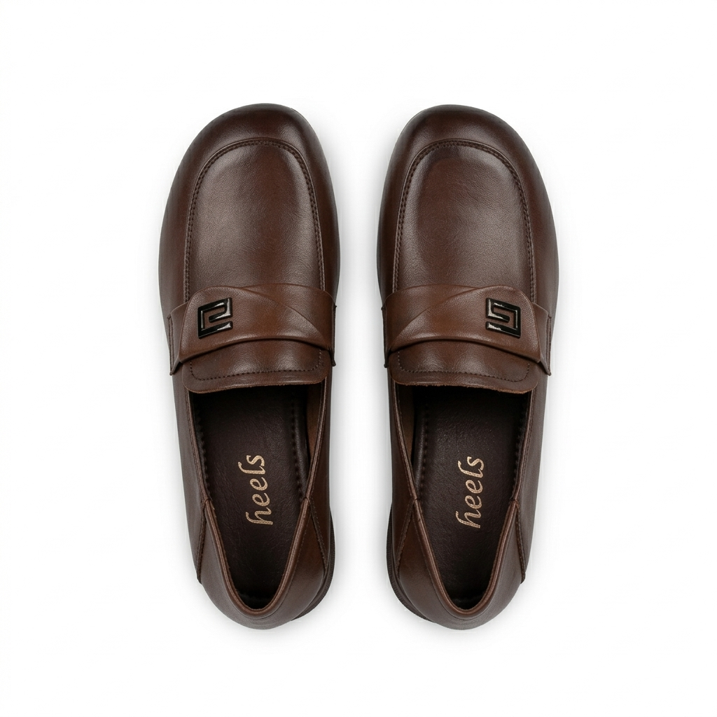 Nuvina Premium Leather Mid Heel Loafers