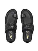 Solano Black Leather Slippers HT